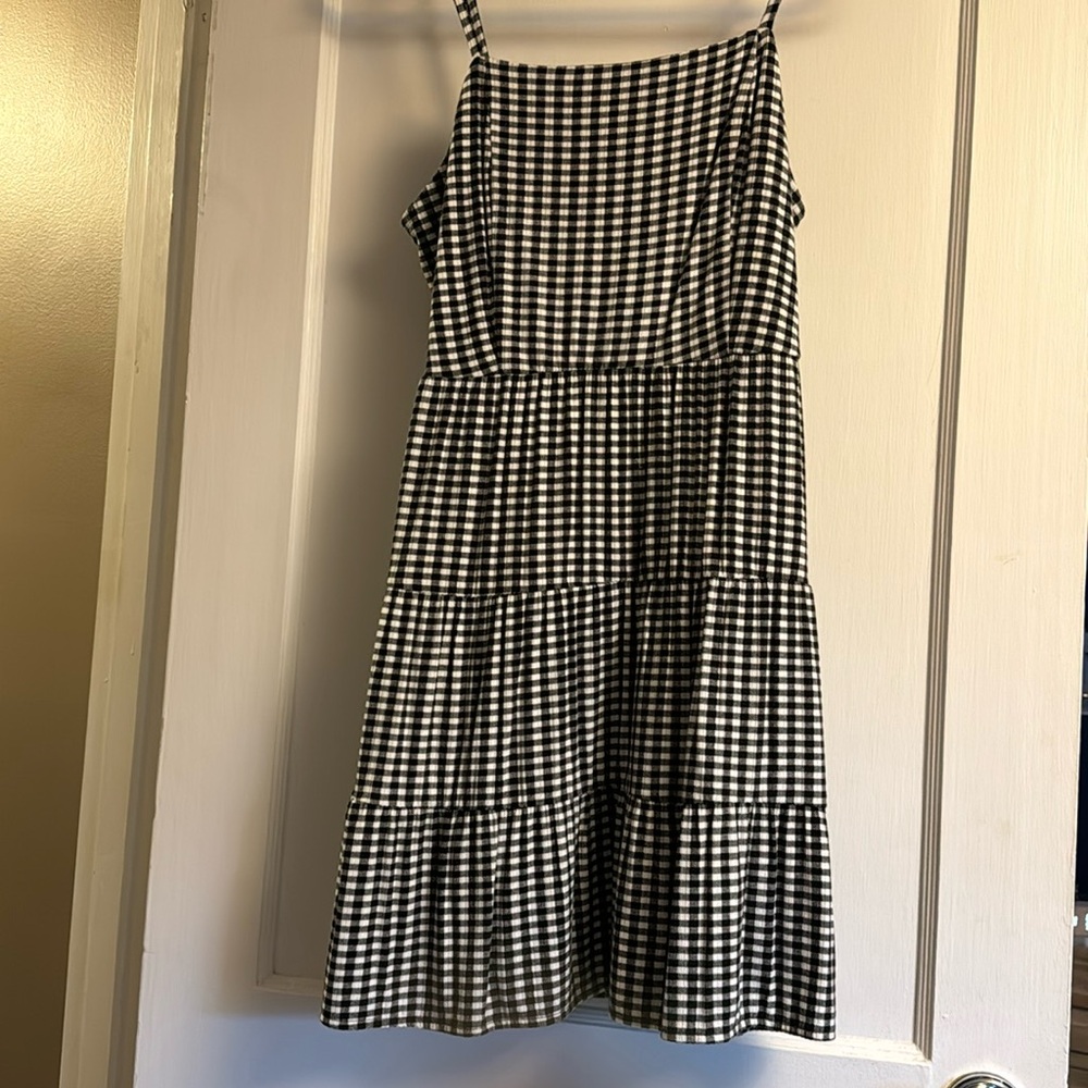 Loft Tiered Style Checkered Dress